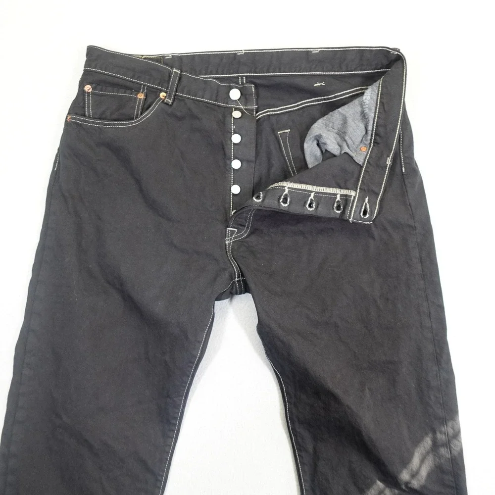 Levi's 501 Jeans Mens 38x32 Black Original Fit Straight Leg Denim